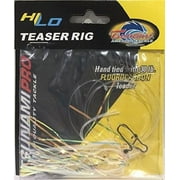 Tsunami Hi-Lo Fluke Flounder Mylar Teaser Rig, Glow Luminous Pearl