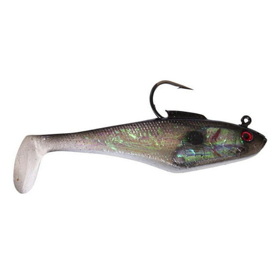 Tsunami Holographic Soft Bait Heavy Swim Shad Lure, 4", Black Back