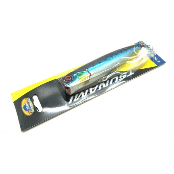 Tsunami Ported Pencil Popper 6" GT Striper Surf Lure TSP6PF-202 Sardine