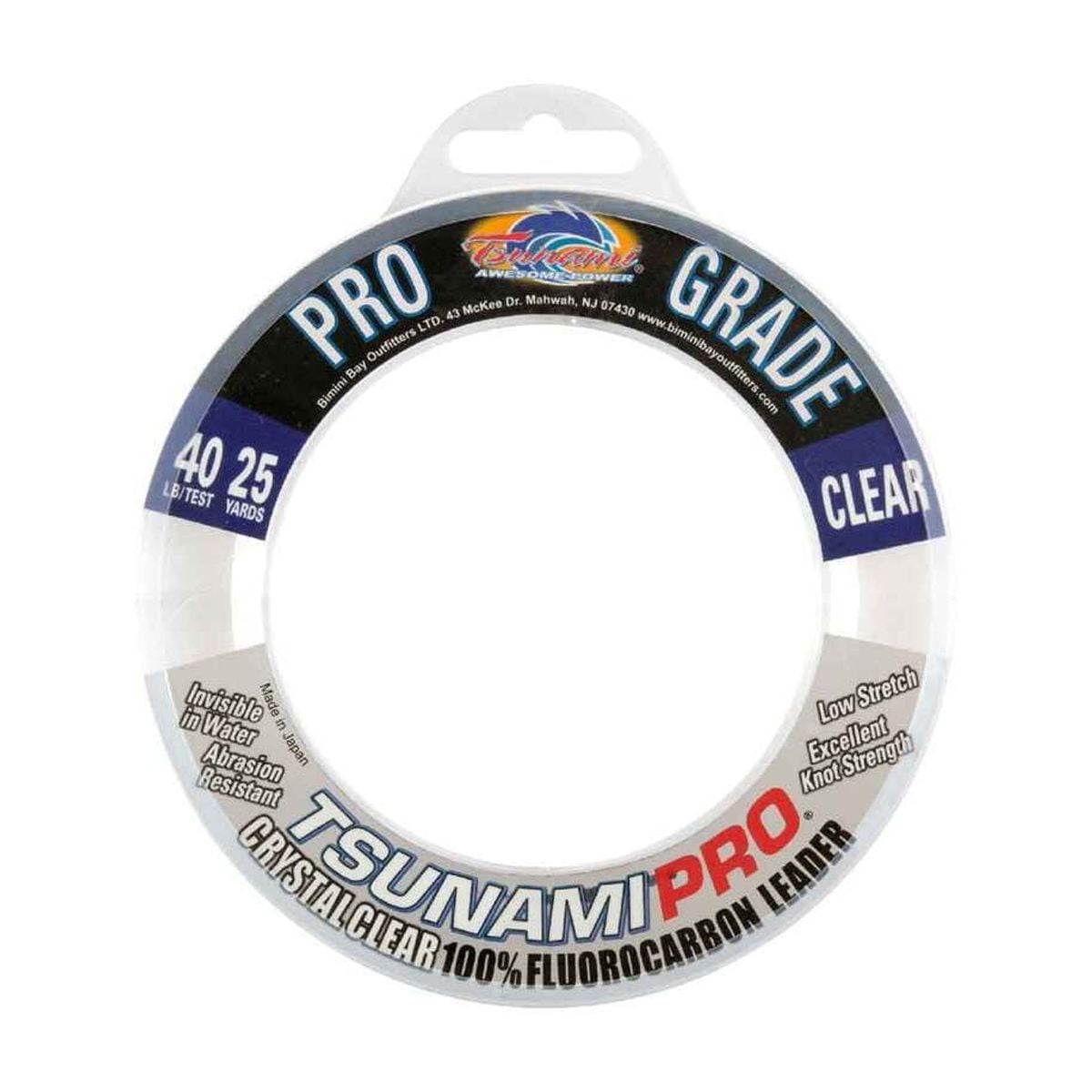 Tsunami Fluorocarbon Leader Fishing Line - 40 lb. Test, 25 yd, Clear