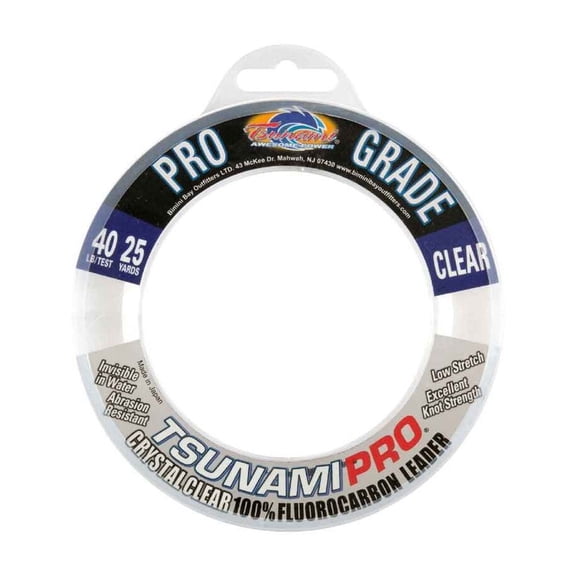 Tsunami Fluorocarbon Leader Fishing Line - 40 lb. Test, 25 yd, Clear