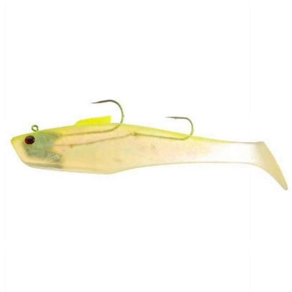 Tsunami Pro Swim Shad Holographic Double Hook Swim Bait SS9DH Limetreuse