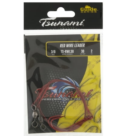 Tsunami Red Wire Fishing Leader 30lb 3/0 Hook