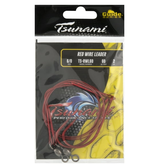 Tsunami Red Wire Fishing Leader 60 lb Test Size 6/0.