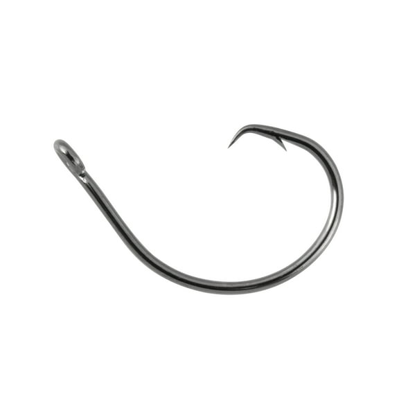Tsunami SaltX Inline Perfect Circle Fishing Hook, 2/0 Size, Black Nickel, 1X Wire