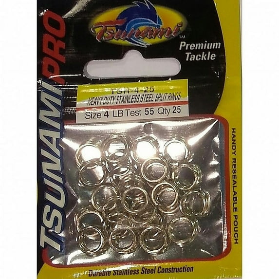 Tsunami TSR-8-15 Heavy Duty Stainless Steel Split Rings, Size 8, 15pk