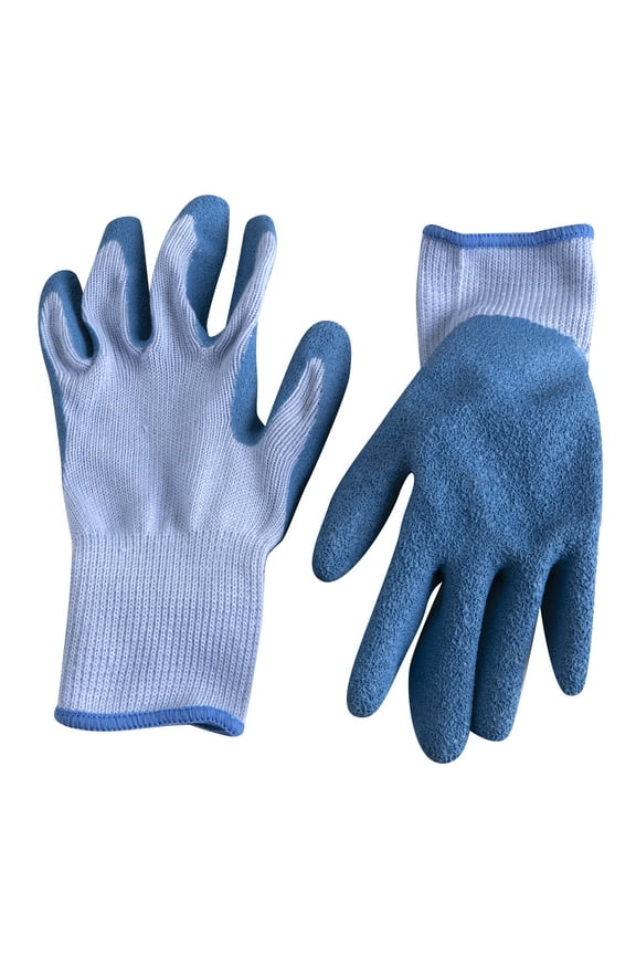 Wet Sure-Grip Utility Unisex Gloves, Large, Pair, Cotton/Rubber, Gray