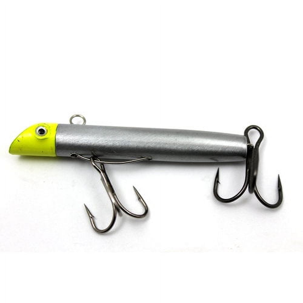 Tsunami Zig Jig Pro Sinking Twitch Bait – Chartreuse Head, Matte Silver, 7/8 oz.