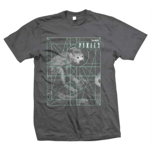 Tsurt TSU-PIX70031-M Pixies Monkey Grid T-Shirt - Dark Gray - Medium
