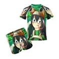 thumbnail image 1 of Tsuyu Asui Boys Rash Guard Set 2 Piece Swimsuits Short Sleeve Bathing Suits with Trunks, 1 of 7