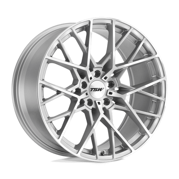 Tsw Sebring 18X9.5 5X120 20Et 76.1Cb Silver W/ Mirror Cut Face Wheel