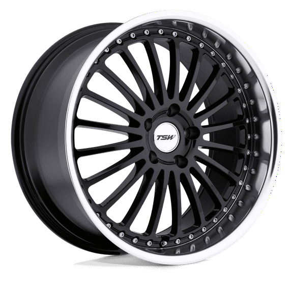 Tsw Silverstone 17X8 5X112 45Et 76.1Cb Gloss Black W/ Mirror Cut Lip Wheel