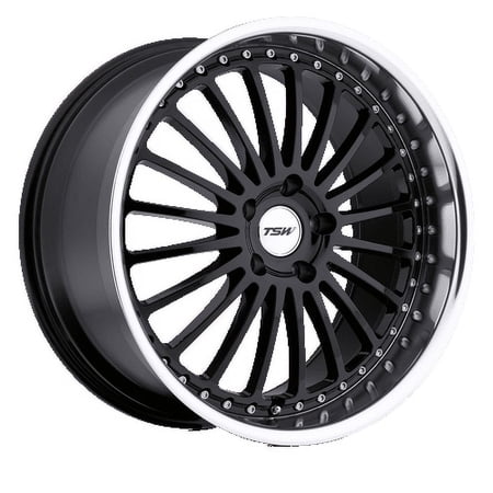 TSW SILVERSTONE 18X8 5X110 40ET 76.1CB GLOSS BLACK W/ MIRROR CUT LIP WHEEL