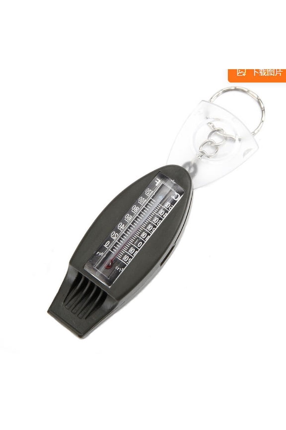 4-In-1 Emergency Whistle Keychain, Loud Safety Whistle with Led Light, Thermometer, Compass & Magnifier, Outdoor Survival Tool for Camping, Hiking & Car Kit