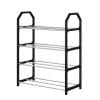 Tswift 4-Tier Stackable Shoe Rack, Steel Frame Wardrobe Organizer for Entrance, Bedroom, and Closet, Space-Saving Design with Flat Noodle Style for Ventilation