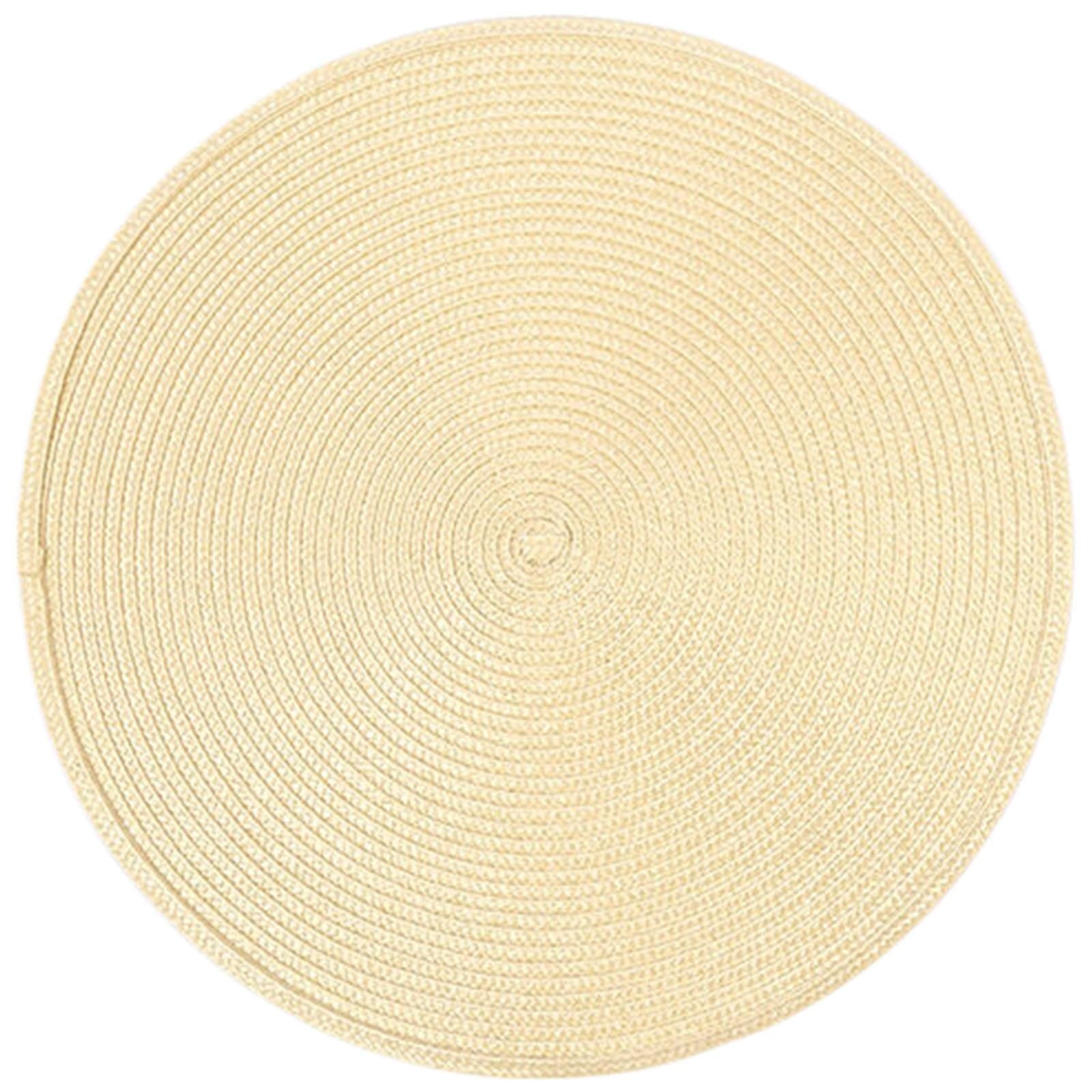 Tswift | Woven Table Placemats 15 Inches Round Set of 4 Non Slip Dining ...