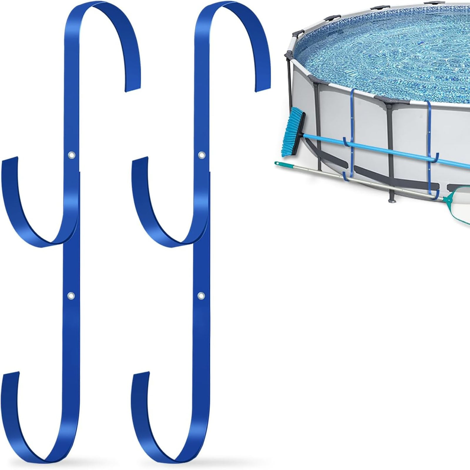 Tswift Fixing Clip, 2Pcs Poolsidepool Pole Hanger Premium Aluminium