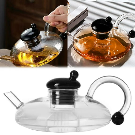 Tswift Glass Teapot, Clear Teapot with Removable Infuser, Loose Leaf and Blooming Tea Maker for Stovetop & Microwave Safe Tea Maker