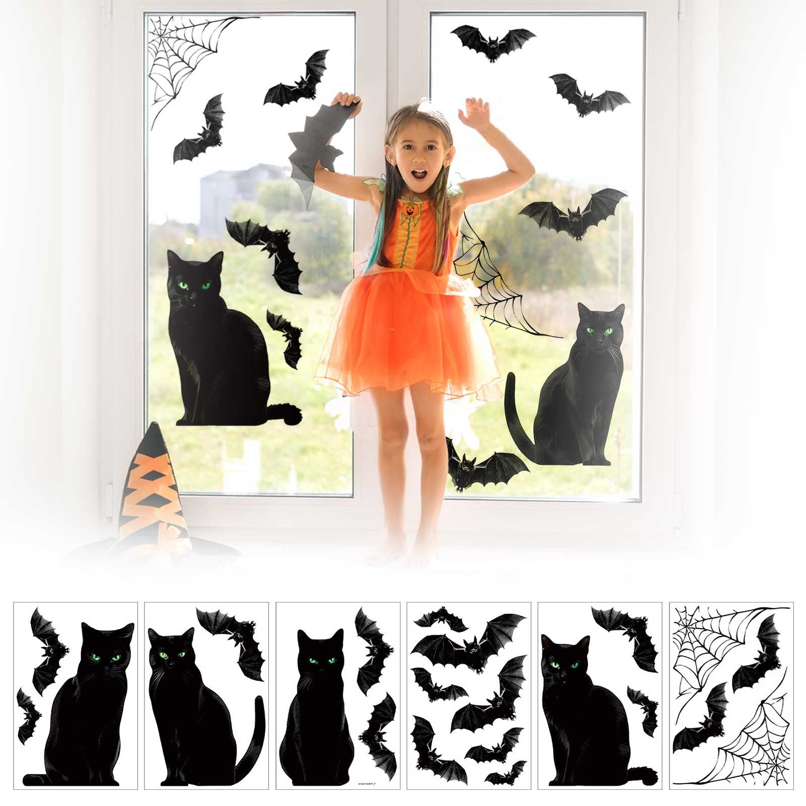 Tswift Halloweennn Sticker, 6 Sheets Halloweenn Decorations Window