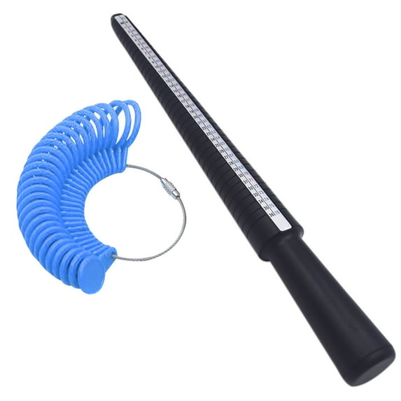 Tswift Home essentials, Ring Ring Size Stick Mandrel Finger Gauge Ring Sizer Set Measuring Sizes Jewelry Tool Blue, Plastic