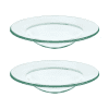 Tswift Replacement Oil Warmer Dish 2pc Round Glass Wax Melt Liner Bowl For Candle Lamp, Thick Reusable Tray Fits Most Plug-in Tabletop Aroma Lamps, Heat Resistant Easy Swap For Scented Wax Tarts