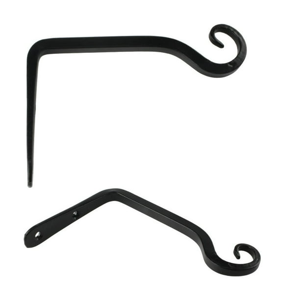 Tswift Rustic Wall Hook Bracket 2 Pack, Heavy-Duty Wrought Iron Plant Hanger for Indoor Outdoor Decor, 6 in Reach Holds Planters Lanterns Towels, 2 Plant Hooks And 4 Metal Screws