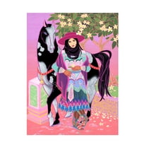 Tsz Kam 'Cantones Cowgirl Waiting Under Plumeria, 2020' Canvas Art - 14 x 19 Inches