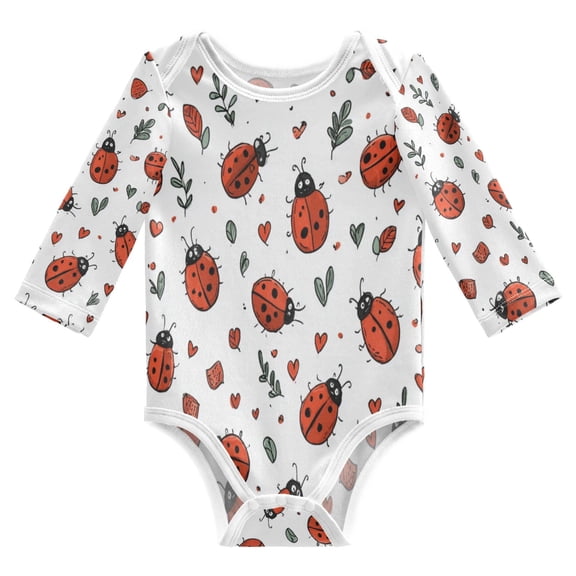 Ttddzy 100% Cotton Baby Bodysuits, Long sleeves with drop shoulders Design, Bug for 3-24M