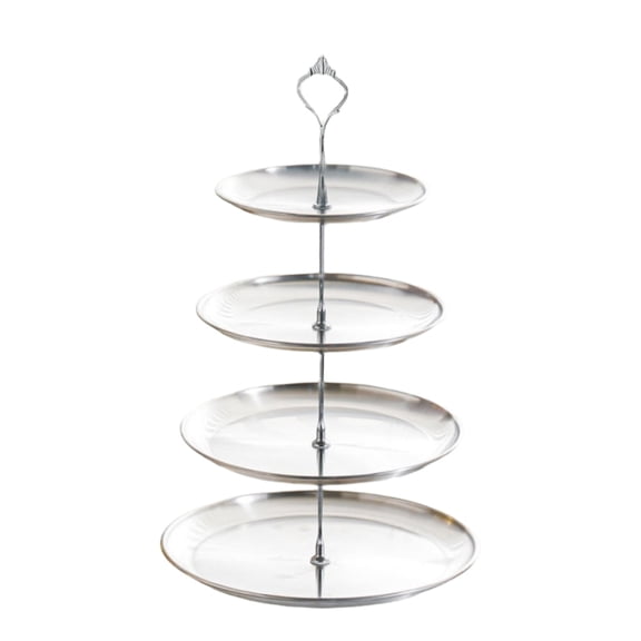 Ttgshg 4-Tier Serving Tray, Stainless Steel Tiered Stand, Silver