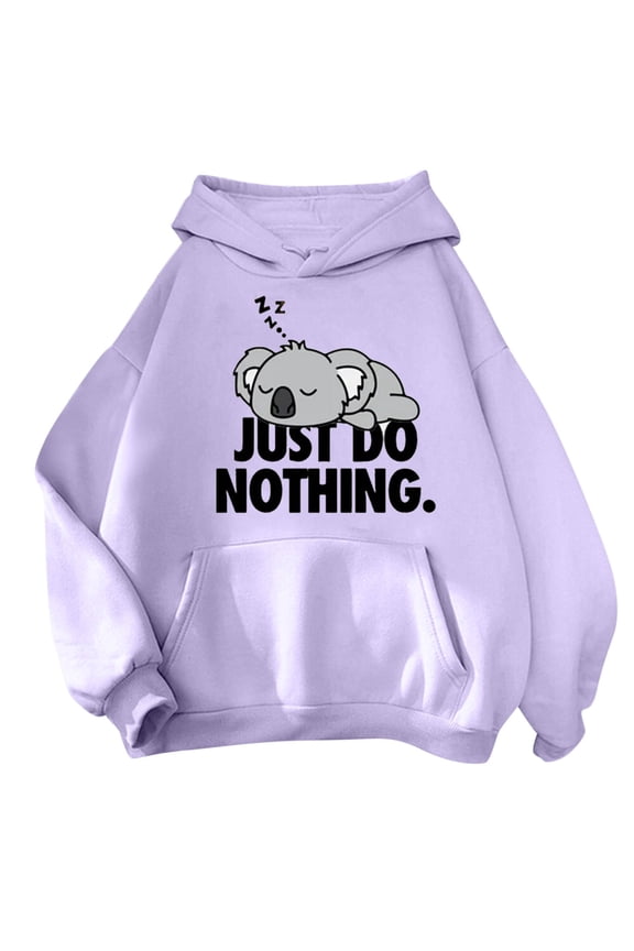 Tthxqing Cute Animal Printed Hoodies for Teen Girls,Womens Graphic Long Sleeve Loose Hooded Sweatshirts,Plus Size Fall Tops Pullovers with Pockets X_Purple M