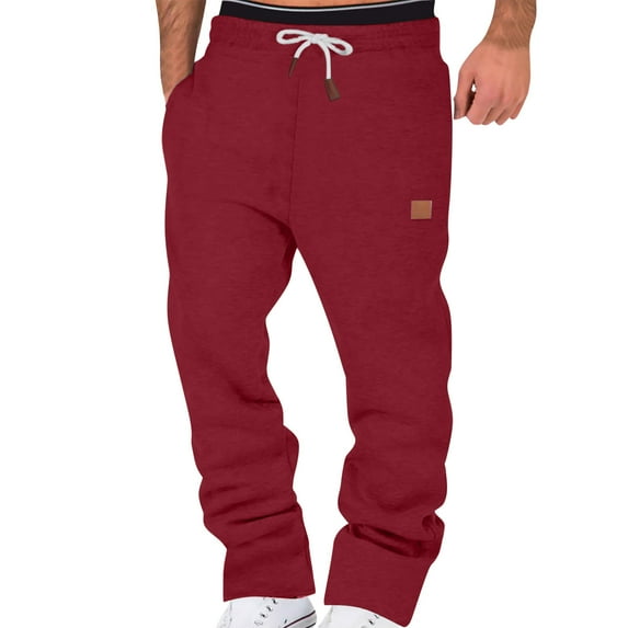 Tthxqing Mens Oversize Sweatpants Causal High Waist Color Blocking Joggers Pants Elastic Waist Drawstrings Workout Athletic Running Sweat Pants with Pockets X_Red XXXL