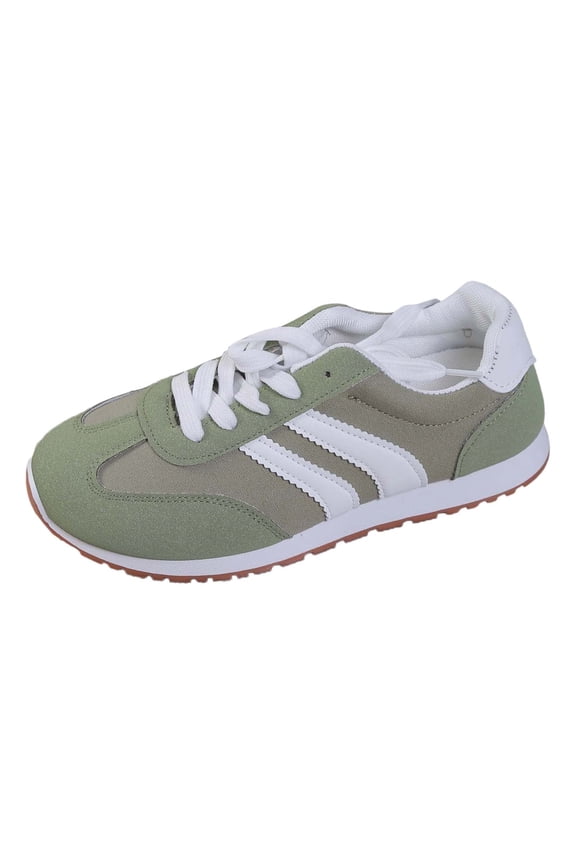 Sneakers for Women,Lace-Up Shoes for Women Trendy Tennis Running Walking Shoes,Clearance Non-slip Womens Shoes Green 7.5