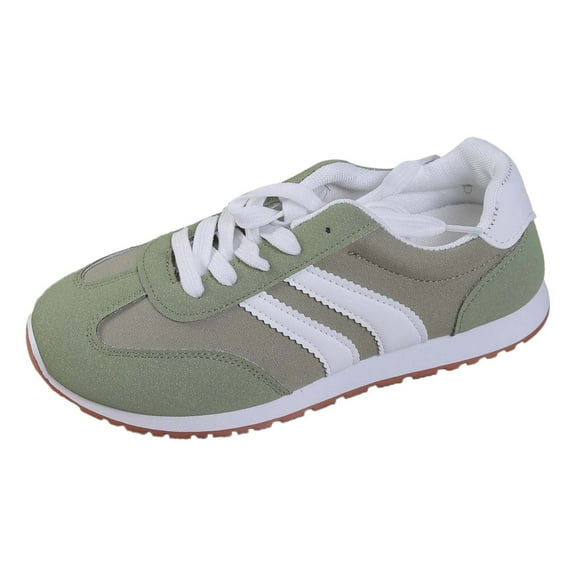 Tthxqing Sneakers for Women Trendy Memory Foam Insole Non- Workout Running Walking Sneakers- Women's Lace-Up Shoes Green 6.5