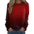thumbnail image 1 of Tthxqing Women Gradient Printed Sweatshirts Trendy Graphic Crew Neck Pullovers Causal Fall Drop Shoulder Long Sleeve Tops Tshirts L, 1 of 5