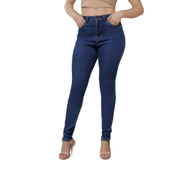 Tthxqing Women's Plus Size high waisted Denim Pants,Trendy 2025 Stretchy slim fit Jeans Dark Blue2 XXL