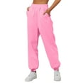 thumbnail image 1 of Tthxqing Womens Plus Size Baggy Joggers with Pocket Trendy Elastic Waist Sweatpants Causal Solid Workout Running Yoga Pants Pink M, 1 of 5