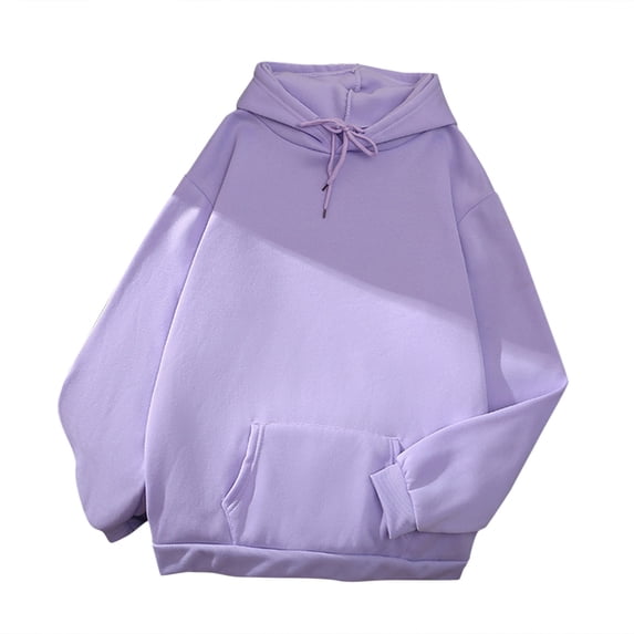 Ttizzay Plain Hoodies for Teen Girls Women's Casual Solid Top Long Sleeve Loose Hooded Sweatshirt Top With Pocket Teen Girl Clothes