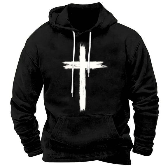 Ttizzay Sweatshirts For Men Hoodies For Men And Women Distressed Cross Religious Christian Christ Unisex Hoodie Sweatshirt With Pocket