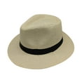 thumbnail image 1 of Ttongbb Hats Natural Breathable Woven Straw Classic Unisex Black Ribbon Band Summer Sun Protection Headwear Travel Beach Cap, 1 of 2