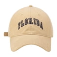 thumbnail image 1 of Ttongbb Hats Solid Color Dome Design Retro Florida Arch Embroidery Washed Twill Couple's Cap Travel Daily Hiking Dad Hat, 1 of 2