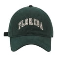 thumbnail image 1 of Ttongbb Hats Solid Color Dome Design Retro Florida Arch Embroidery Washed Twill Couple's Cap Travel Daily Hiking Dad Hat, 1 of 2