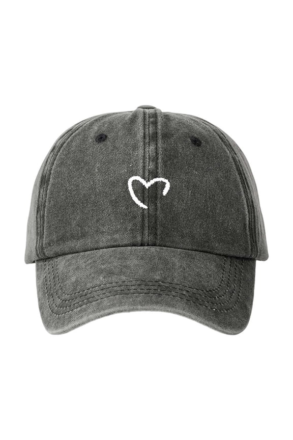 Hats Sporty Casual Heart Print Adjustable Unisex Snapback Curved Brim Colorful Baseball Hats Daily Activities Headwear