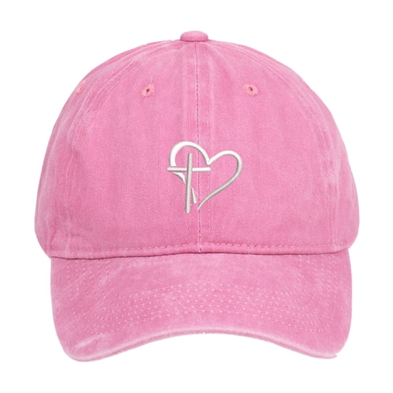 Ttongbb Hats Sporty Christian Cross and Heart Embroidered Baseball Unisex Snapback Colorful Baseball Hats Activities Headwear