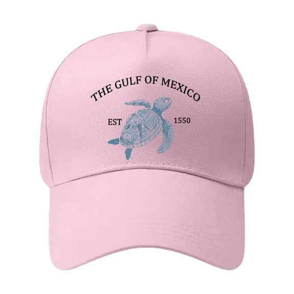 Ttongbb Hats Vintage Washed The Gulf Of Mexico Sea Turtle Print Retro Coastal Style Unisex Adjustable Hat Beach Dad Headwear