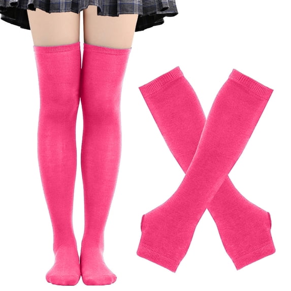 Ttongbb Socks Multi-Color Spliced Design Over The Knee Thick Cozy Long Thermal Stretchable Socks Winter Indoor Outdoor Footwear