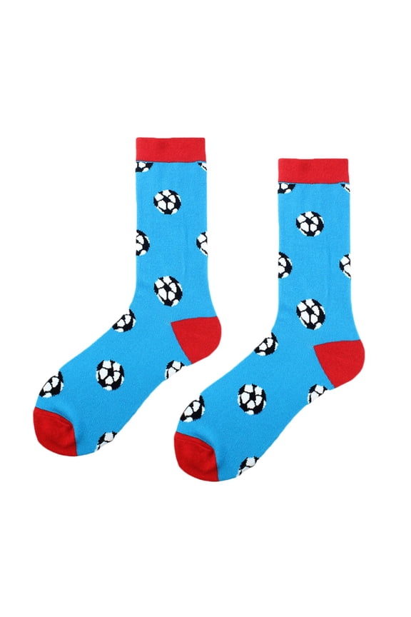 Socks Novelty Football Pattern Geometric Color-Blocking Design Unisex Themed Crew Socks Sports Football Lover Gifts