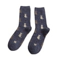 thumbnail image 1 of Ttongbb Socks Unisex Cat-Patterned Fleece Lined Fold-Over Slipper Fuzzy Cozy Warm Mid Cuff Knit Floor Socks Winter Home Socks, 1 of 3