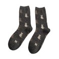 thumbnail image 1 of Ttongbb Socks Unisex Cat-Patterned Lined Fold-Over Slipper Fuzzy Cozy Warm Mid Knit Floor Socks Winter Home Socks, 1 of 3