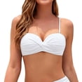 thumbnail image 1 of Ttongbb Women Halter Retro Bandeau Bikini Tops Strapless Push Up Swim Top Padded Solid Color Bathing Suit Swimsuits No Bottom, 1 of 5