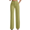 thumbnail image 1 of Ttongbb Women Pants Straight Leg High Waist Button Closure Full Length Loose Dress Pants Office Commuting Business Pants, 1 of 4